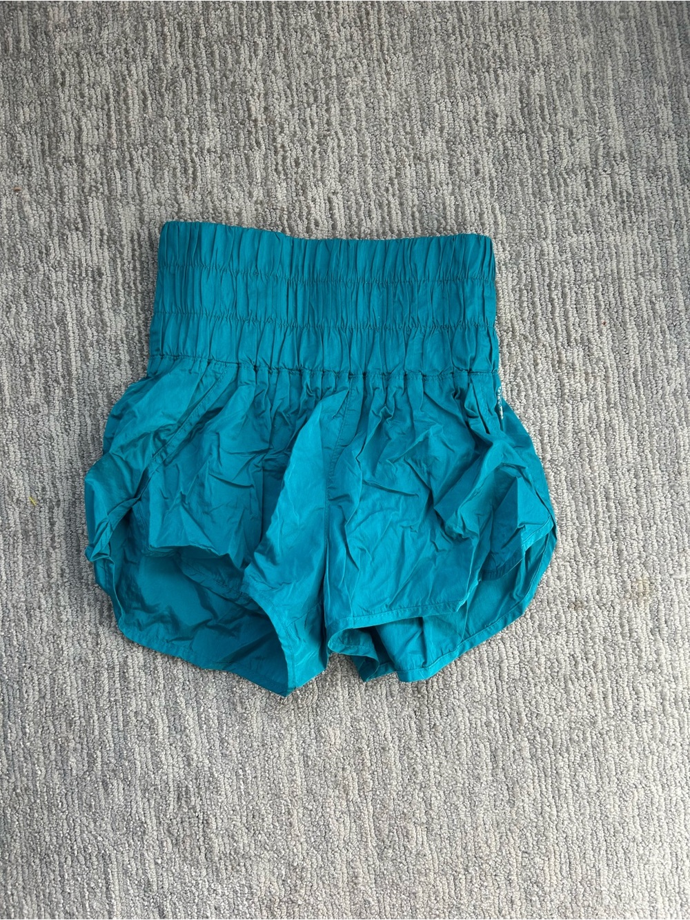 FP Movement by Free People Teal High-Waist Ruffle Shorts